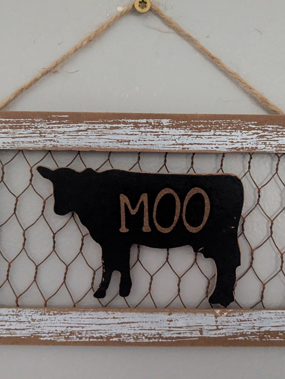 Rustic Black 'MOO' and 'OINK' Cow Wall Decor by
